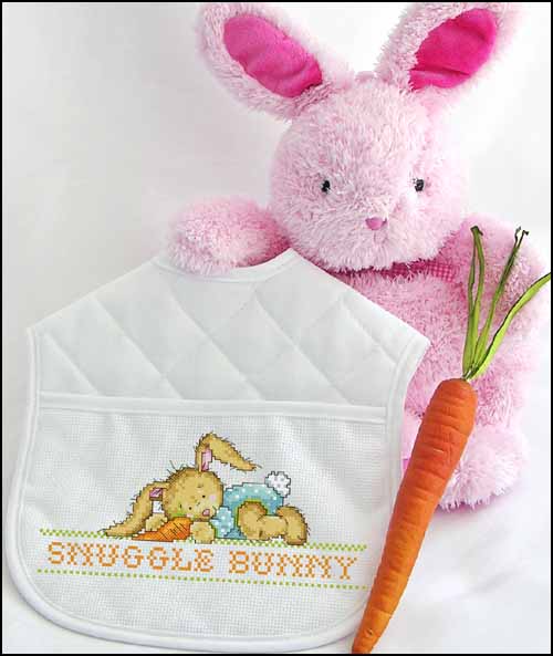 (image for) White Trim Quilted Baby Bib - Click Image to Close